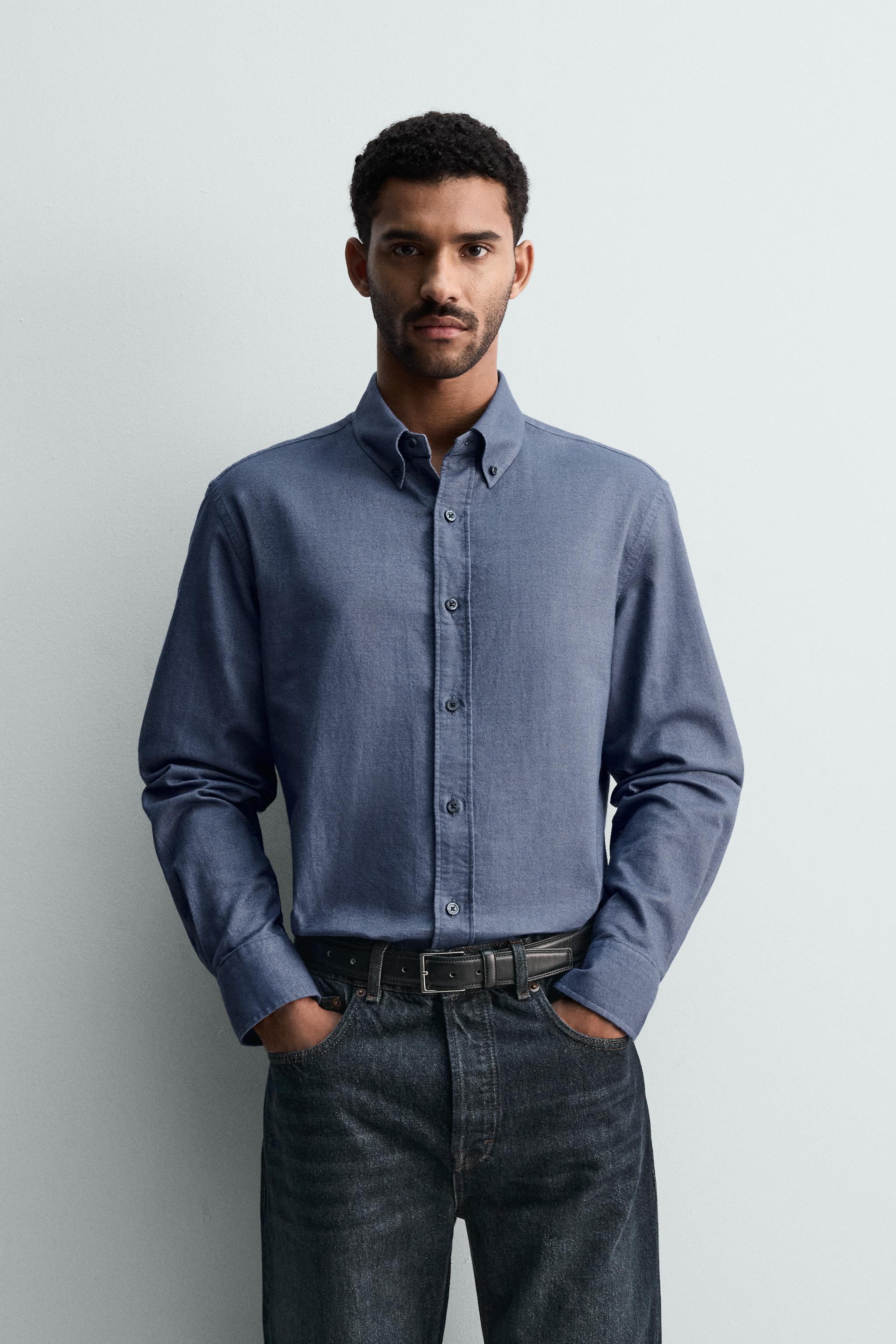 WASHED TEXTURED OXFORD SHIRT